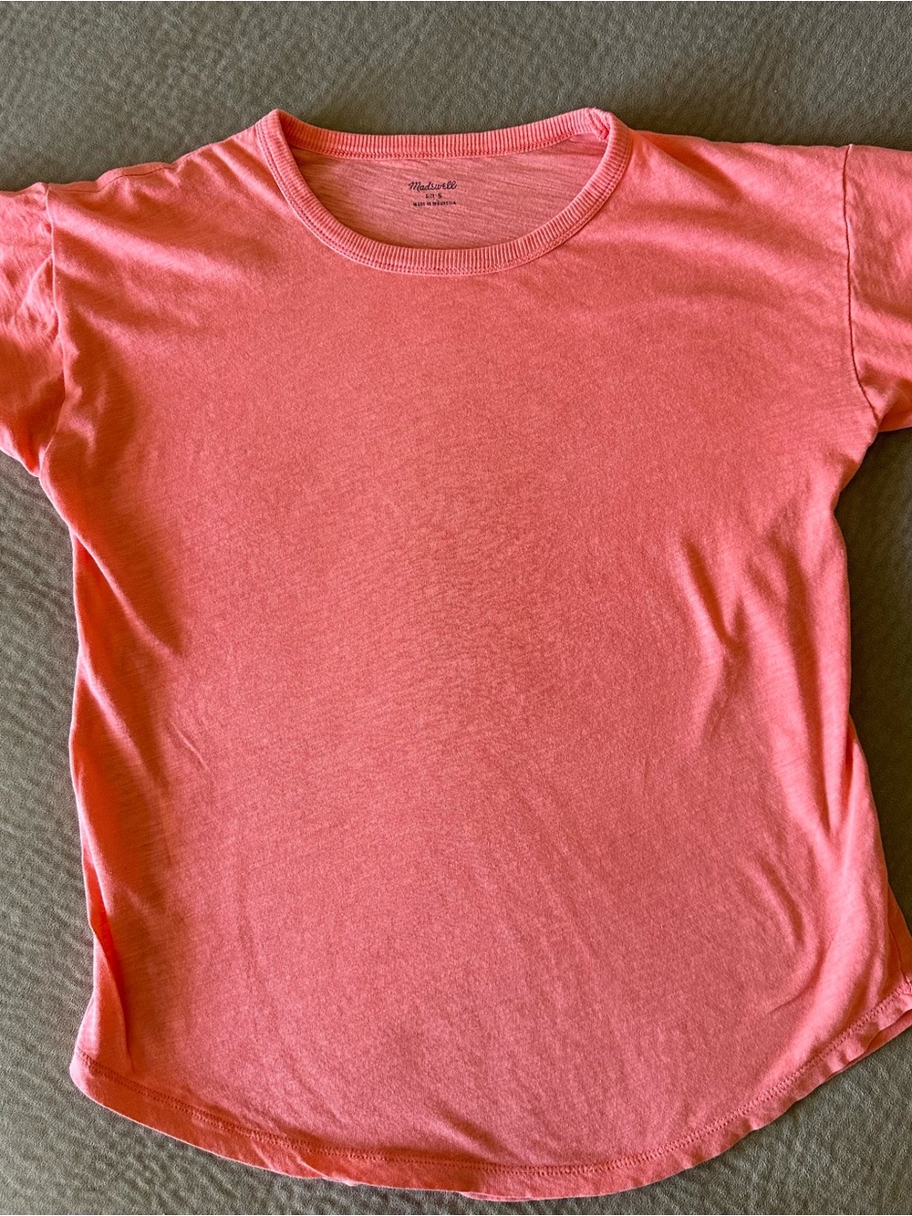Madewell Coral Crewneck Short Sleeve Tee
